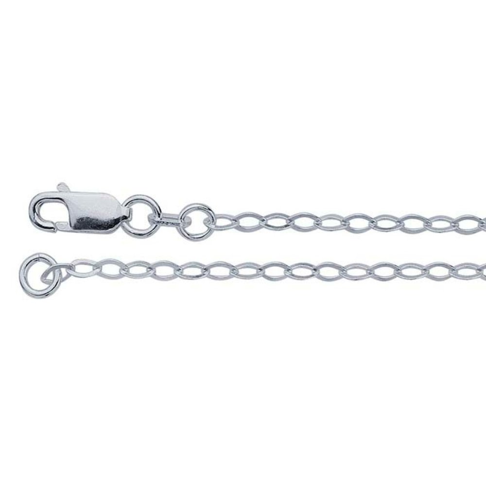 925 sterling silver cable chain lobster claw clasp white silver 18" fine NWT